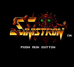 Sinistron title screen for TurboGrafx-16